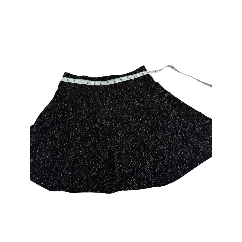 Vintage Betsey Johnson Women's Y2K 90s Black & Gold Glitter Mini Skirt Size S - Picture 4 of 6
